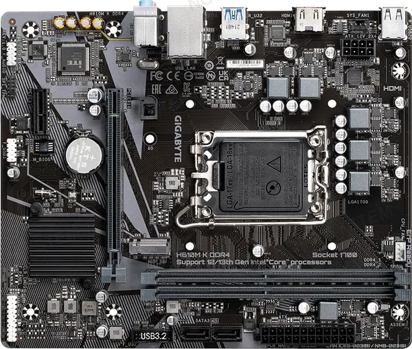 GIGABYTE H610M K DDR4 Placa Madre Intel H610 DDR4 LGA1700