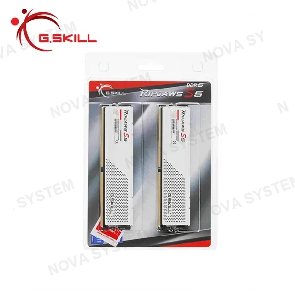 MEMORIA 32GB (16GBx2) DDR5 G.SKILL RIPJAWS S5 WHITE INTEL XMP BUS 5600MHZ (PN:F5-5600J3636C16GX2-RS5W)