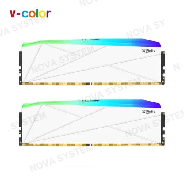 MEMORIA RAM V-COLOR MANTA XFINITY INTEL AMD 32GB (16GBX2) DDR5 6000MHZ RGB WH CL30