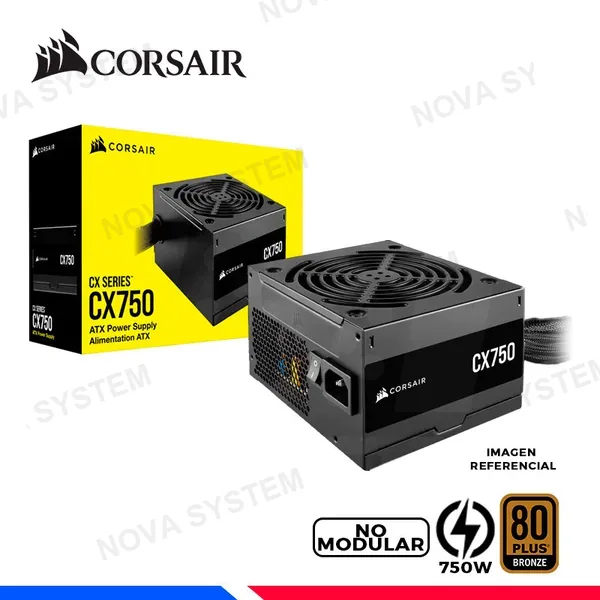 FUENTE DE PODER CORSAIR CX750, 80 PLUS BRONZE, 750W