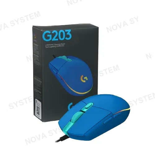 MOUSE GAMING, LOGITECH-G, G203 LIGHTSYNC BLUE