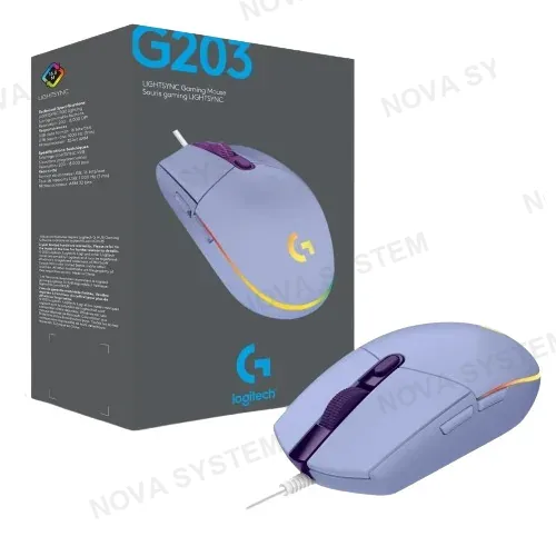 MOUSE GAMING, LOGITECH-G, G203 LIGHTSYNC LILA