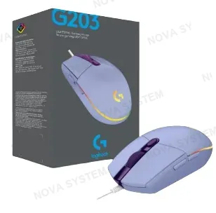MOUSE GAMING, LOGITECH, G203 LIGHTSYNC LILA 8000DPI