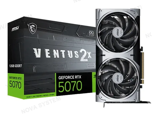 TARJETA DE VIDEO MSI GEFORCE RTX 5070 VENTUS 2X OC 12GB GDDR7 (912-V532-009) NVIDIA 192 BITS, 2 VENTILADORES