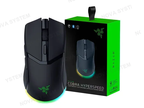 MOUSE INALAMBRICO RAZER COBRA HYPERSPEED SENSOR ÓPTICO FOCUS X 26K WIRELESS CHROMA BLACK (RZ01-05570100-R3U1)