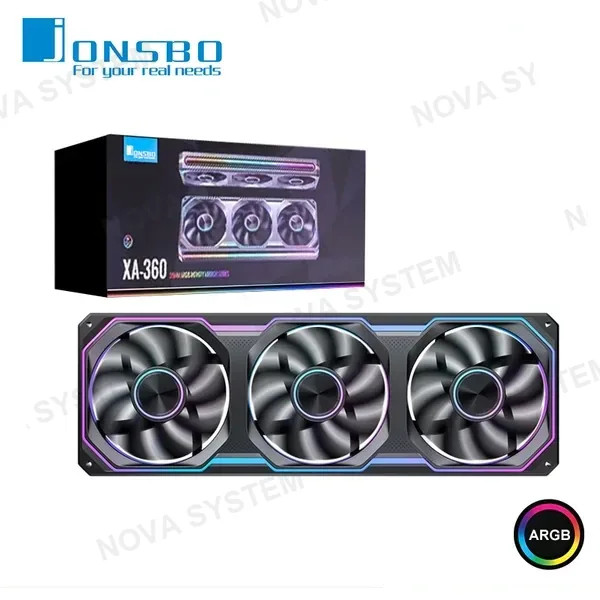 COOLER PARA CASE JONSBO XA-360B BLACK ARGB MARCO INTEGRADO 360MM CON 03 VENTILADORES DE 120MM (PN:6970620555577) COMPUTERSHOP