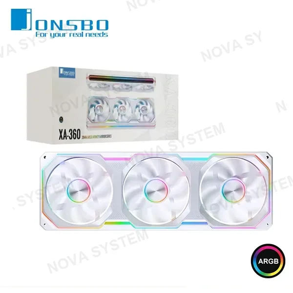 COOLER PARA CASE JONSBO XA-360W WHITE ARGB MARCO INTEGRADO 360MM CON 03 VENTILADORES DE 120MM (PN:6970620555638) COMPUTERSHOP