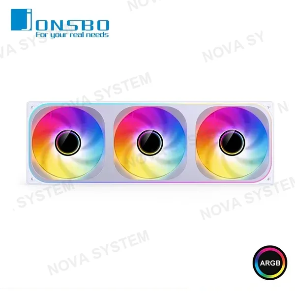 COOLER PARA CASE JONSBO ZB-360W WHITEE ARGB MARCO INTEGRADO 360MM CON 03 VENTILADORES DE 120MM COMPUTERSHOP