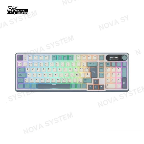TECLADO ROYAL KLUDGE RK-S98 INALAMBRICO CHARTREUSE SWITCH/ LIGHT CLOUD