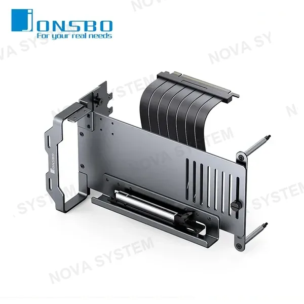 SOPORTE VERTICAL PARA GPU JONSBO A50 GRAY + CABLE RISER PCIe 5.0 (PN:6970620555744) COMPUTERSHOP