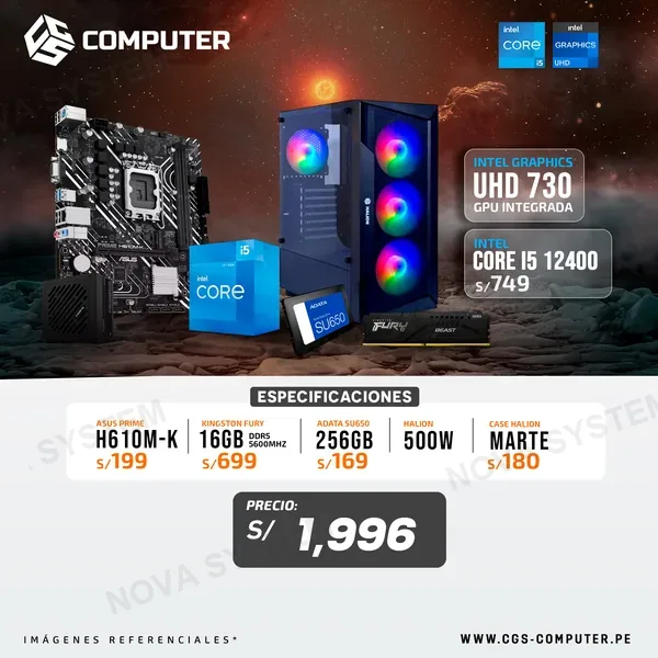 PC Build #13 Core i5 12400 | Intel UHD 730 | H610M | 16GB RAM DDR5 | 256GB SSD
