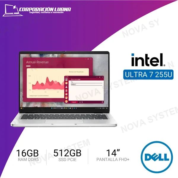 LAPTOP DELL PRO 14 PC14250 INTEL CORE ULTRA 7 255U ( 2HWN3 ) RAM 16GB DDR5 | SSD 512GB | 14\\
