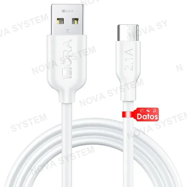 1HORA CAB237-W Cable Tipo USB-A a USB Tipo-C PVC 1M