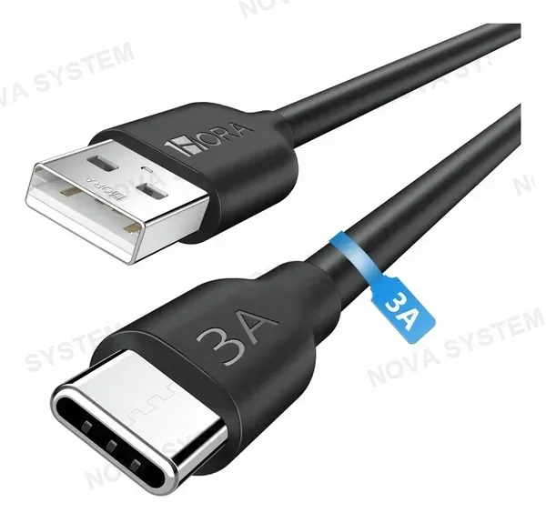 1HORA CAB251-B Cable Tipo USB-A a USB Tipo-C PVC 1M