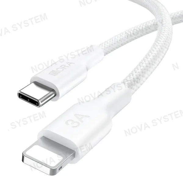 1HORA CAB273-W Cable Trenzado USB-C a Lightning de 1M
