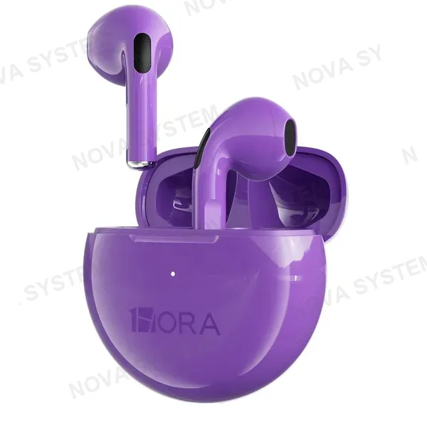 1HORA AUT119-P TWS LTW-006 Auriculares Inalámbricos Bluetooth 5.3 con Estuche Circular Purple