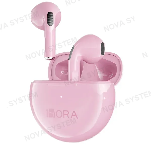 1HORA AUT119-PI TWS LTW-006 Auriculares Inalámbricos Bluetooth 5.3 con Estuche Circular Pink