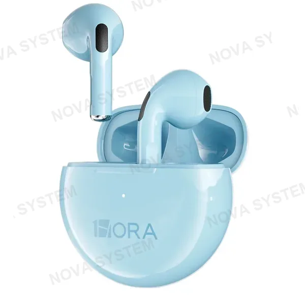 1HORA AUT119-BL TWS LTW-006 Auriculares Inalámbricos Bluetooth 5.3 con Estuche Circular Blue