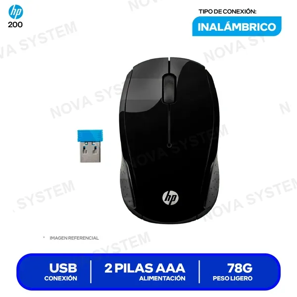 ( X6W31AA#ABM ) MOUSE HP 200 ( X6W31AA#ABM ) | INALAMBRICO | NEGRO...