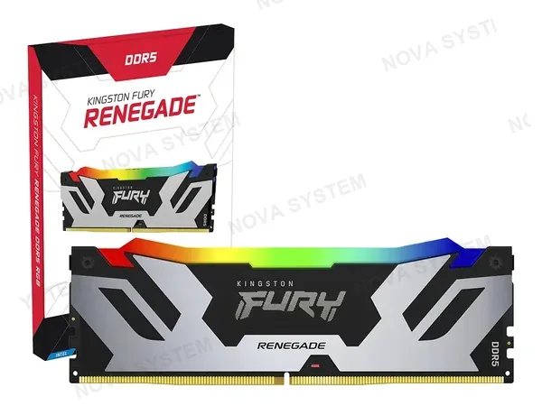 MEMORIA RAM KINGSTON FURY DDR5 32GB RENEGADE (KF564C32RSA-32) 6400 MT/S, NEGRO, RGB, CL 32