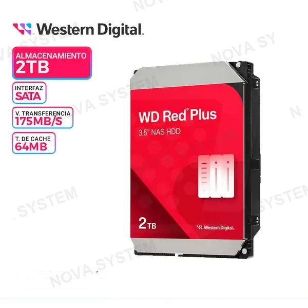 DISCO DURO WESTERN DIGITAL RED PLUS NAS, 2TB