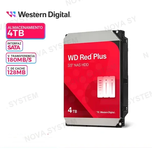 DISCO DURO WESTERN DIGITAL RED PLUS NAS, 4TB