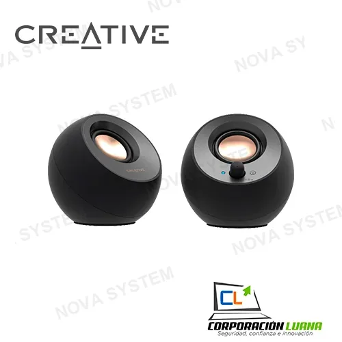 PARLANTE CREATIVE PEBBLE V3 ( 51MF1700AA000 ) NEGRO | 2.0 | 8W | BT - USB C - 3.5MM