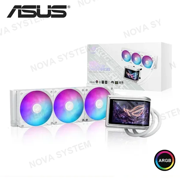 ASUS ROG RYUO IV 360 ARGB WHITE PANTALLA AMOLED 6.67" COOLER CPU REFRIGERACION LIQUIDA COMPATIBLE AMD/INTEL COMPUTERSHOP