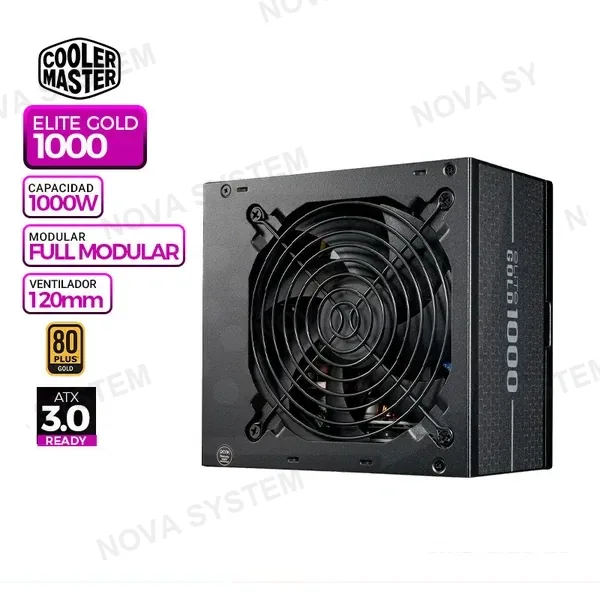 FUENTE DE PODER COOLER MASTER ELITE GOLD 1000, 80 PLUS GOLD FULL MODULAR, 1000W