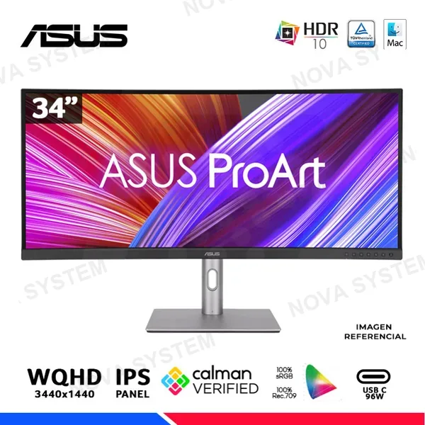 MONITOR PROFESIONAL ProArt Display PA34VCNV, 34.1" CURVO IPS, WQHD, 60Hz, 5ms.
