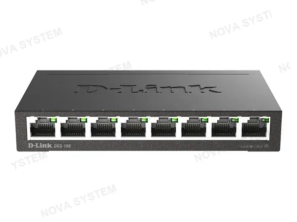 SWITCH D-LINK 8 PUERTOS (DGS-108) 10/100/1000 MBPS, NO ADMINISTRABLE