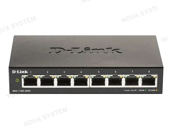 SWITCH D-LINK 8 PUERTOS (DGS-1100-08V2) 10/100/1000 MBPS, ADMINISTRABLE