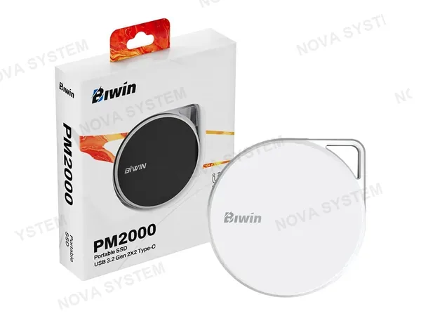 DISCO SOLIDO EXTERNO BIWIN 1TB PM2000 (BPM200001TB-RGB) CONEXION USB C, LECTURA 2000MB/S, BLANCO