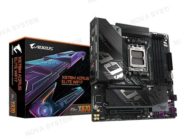 PLACA MADRE GIGABYTE X870M AORUS ELITE WIFI7 (X870M AORUS ELITE WF7) SOCKET AM5, RAM DDDR5 BUSS 8200OC MT/S