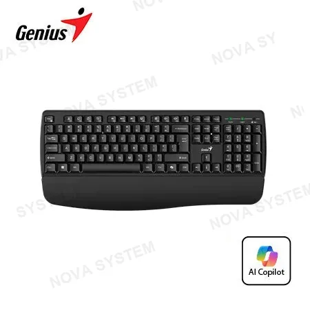 GENIUS GENIUS KB-7123 Teclado Inalámbrico AI COPILOT con Reposamuñeca - Negro 31320007401