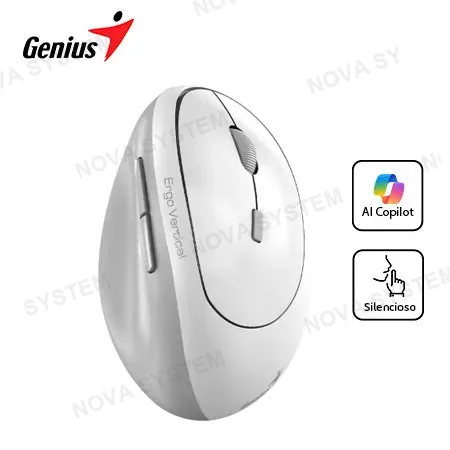 GENIUS GENIUS ERGO 8350S Mouse Inalámbrico Dual AI COPILOT 6 Botones Silent - Blanco 31030041401