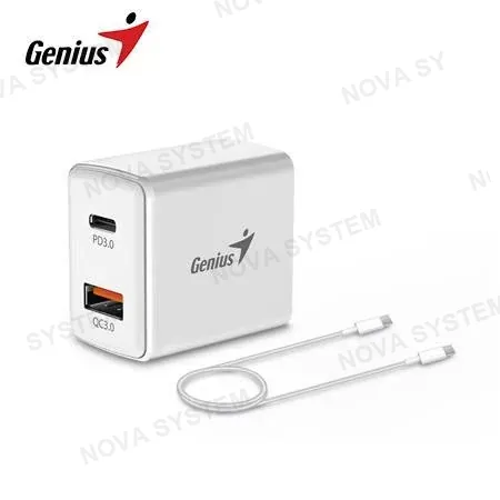 GENIUS GENIUS PD-20ACP Cargador 20W Carga Rápida USB-C - Blanco 32590009400