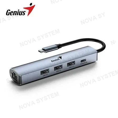 GENIUS GENIUS UH-545 Hub USB-C 5 Puertos USB-C/USB-A Gigabit Ethernet - Plata 31240004400