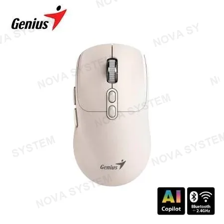 GENIUS GENIUS NX-8080S Mouse Inalámbrico Dual AI COPILOT 7 Botones Silent - Milk Tea 31030042401