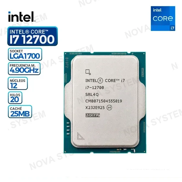 PROCESADOR INTEL CORE i7-12700 LGA 1700, OEM/TRAY