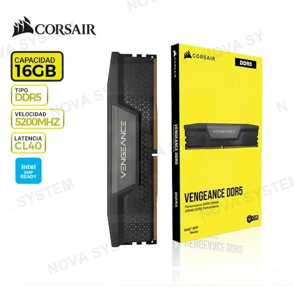 MEM. RAM CORSAIR VENGEANCE 16GB DDR5 5200MT/s, CL40