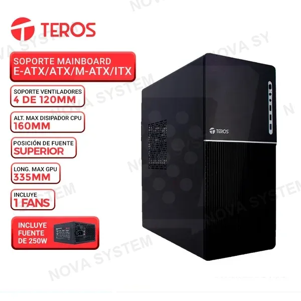 TEROS CASE TEROS TE-1037S, FUENTE 250W