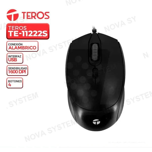 TEROS MOUSE TEROS TE-1222S, USB, 4 BOTONES, B