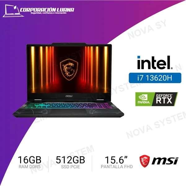 LAPTOP MSI CYBORG 15 B13WFKG INTEL CORE I7 13620H ( 9S7-15Q342-1073 ) RAM 16GB DDR5 | SSD 512GB | RTX 5060 | 15.6\\