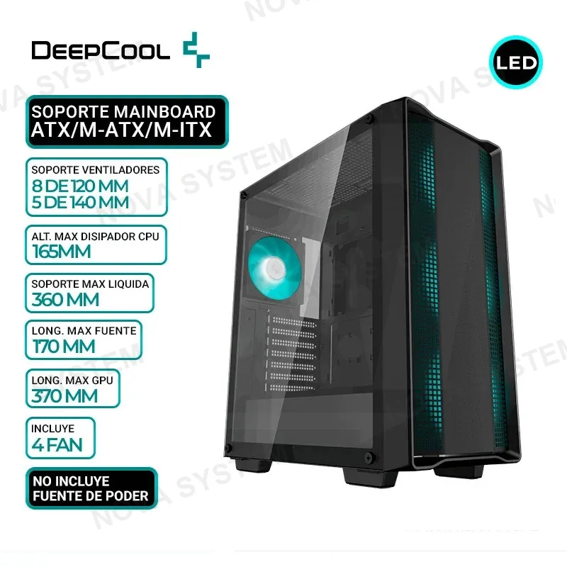 DEEPCOOL CASE DEEPCOOL CC560 V2, COOLER LED, V/TEMPLADO