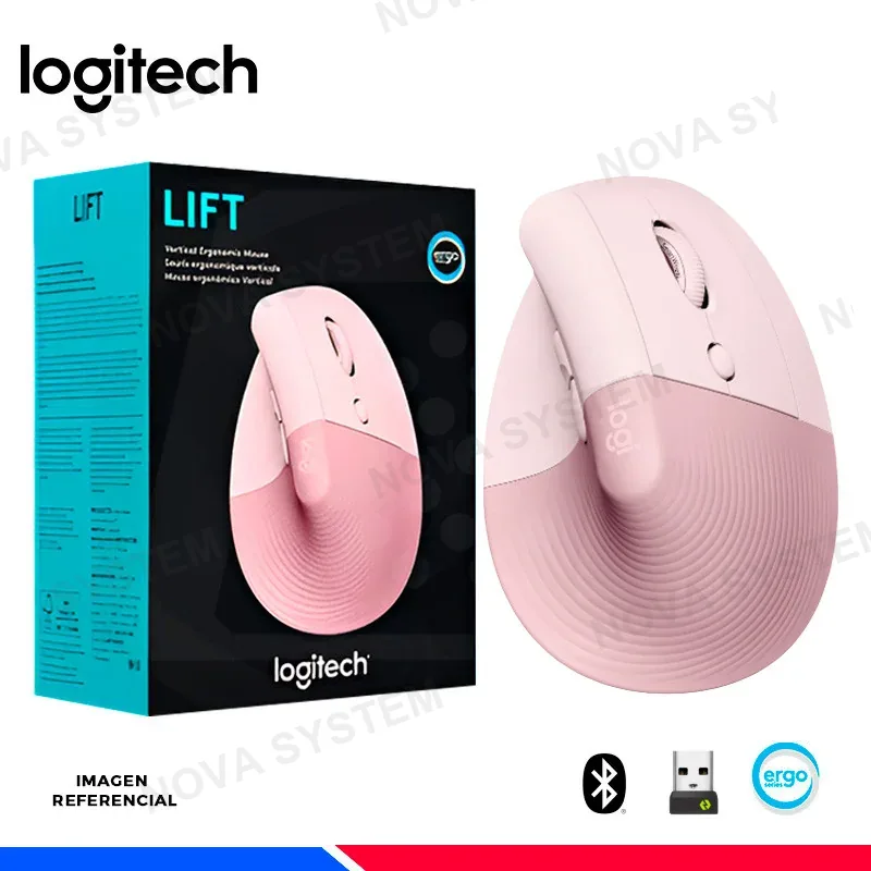 LOGITECH MOUSE INALAMBRICO/BT LOGITECH LIFT VERTICAL ERGONOMIC ROSE