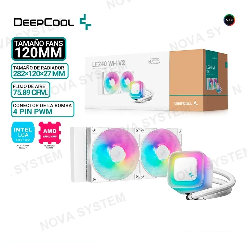 DEEPCOOL REFRIGERACION LIQUIDA DEEPCOOL LE240 WH V2 ARGB