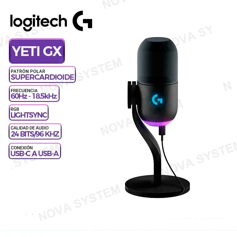 LOGITECH MICROFONO LOGITECH YETI GX, LIGHTSYNC RGB, USB