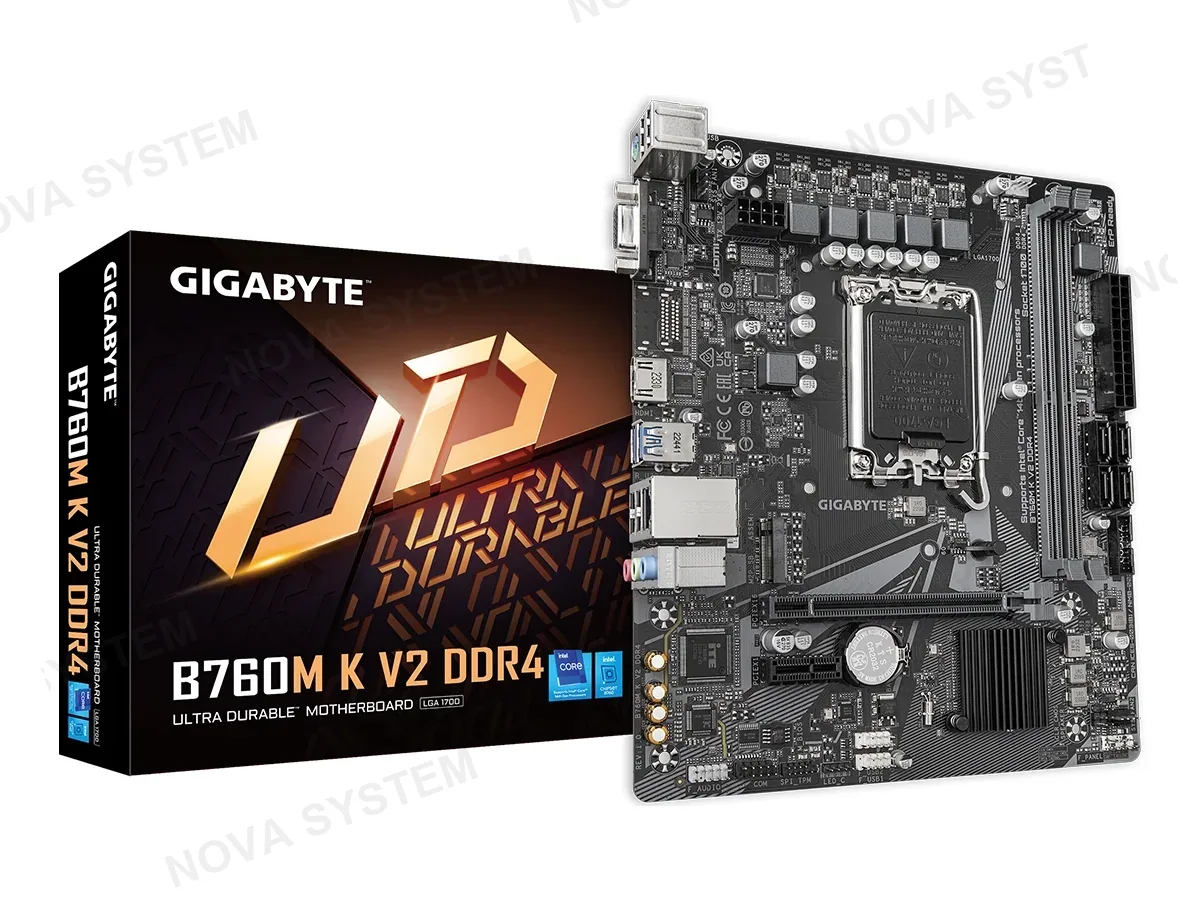 Gigabyte Placa Madre Gigabyte B760m K V2 Ddr4 (b760m K V2-ddr4) Socket Lga 1700, Ram Ddr4 Buss 5333oc Mhz, 14va, 13va, 12va Gen