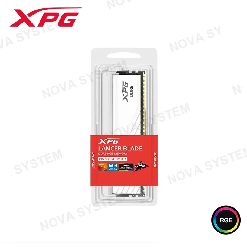 XPG MEMORIA 16GB DDR5 XPG LANCER BLADE RGB WHITE BUS 6000MHz (PN:AX5U6000C4816G-SLABRWH)